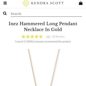 Kendra Scott Inez Hammered Gold Necklace